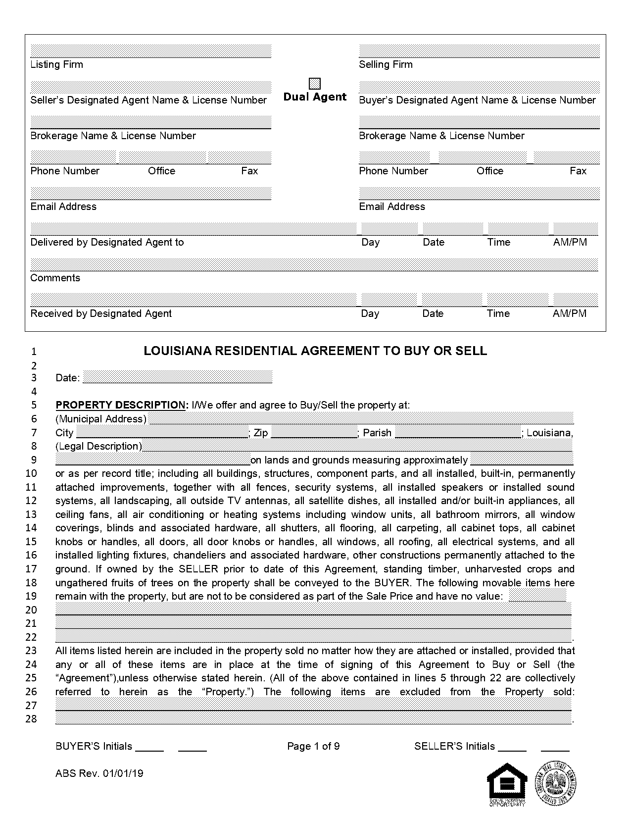 contract agreement between two parties buying and selling houses