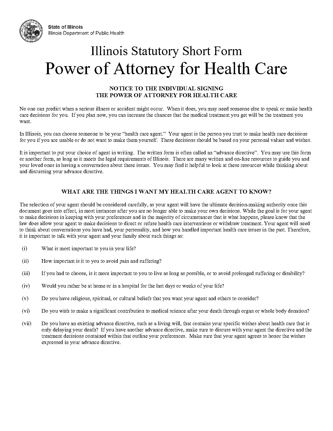 iowa durable power of attorney for health care decisions form