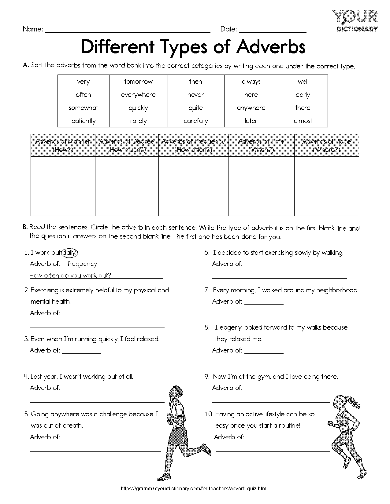 adverbs of manner worksheets with answers