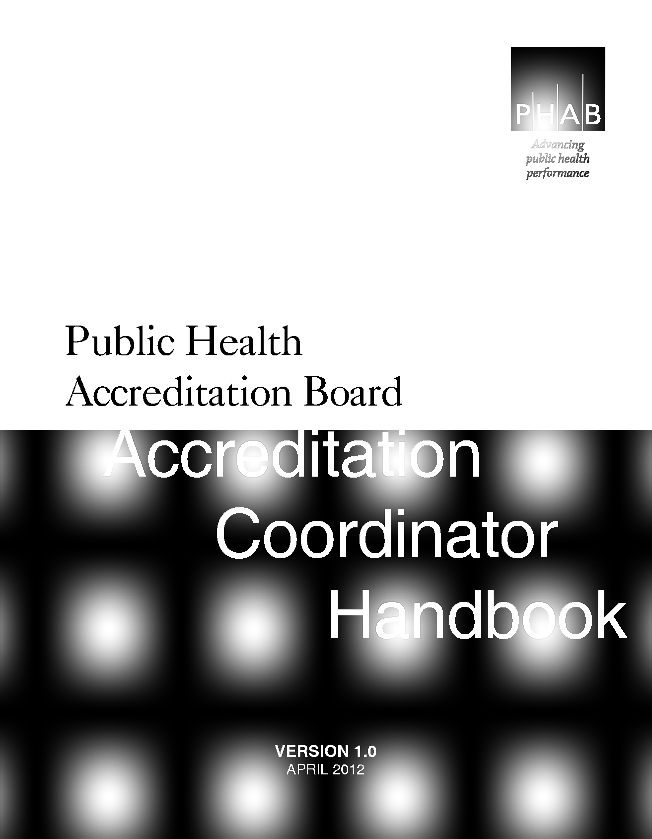 public health accreditation board accreditation coordinator handbook