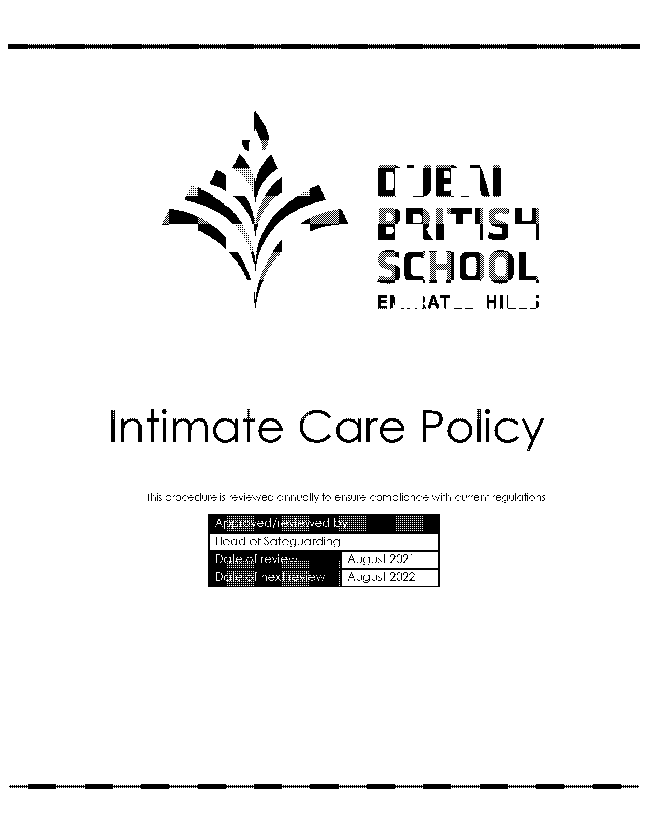 intimate care policy in schools