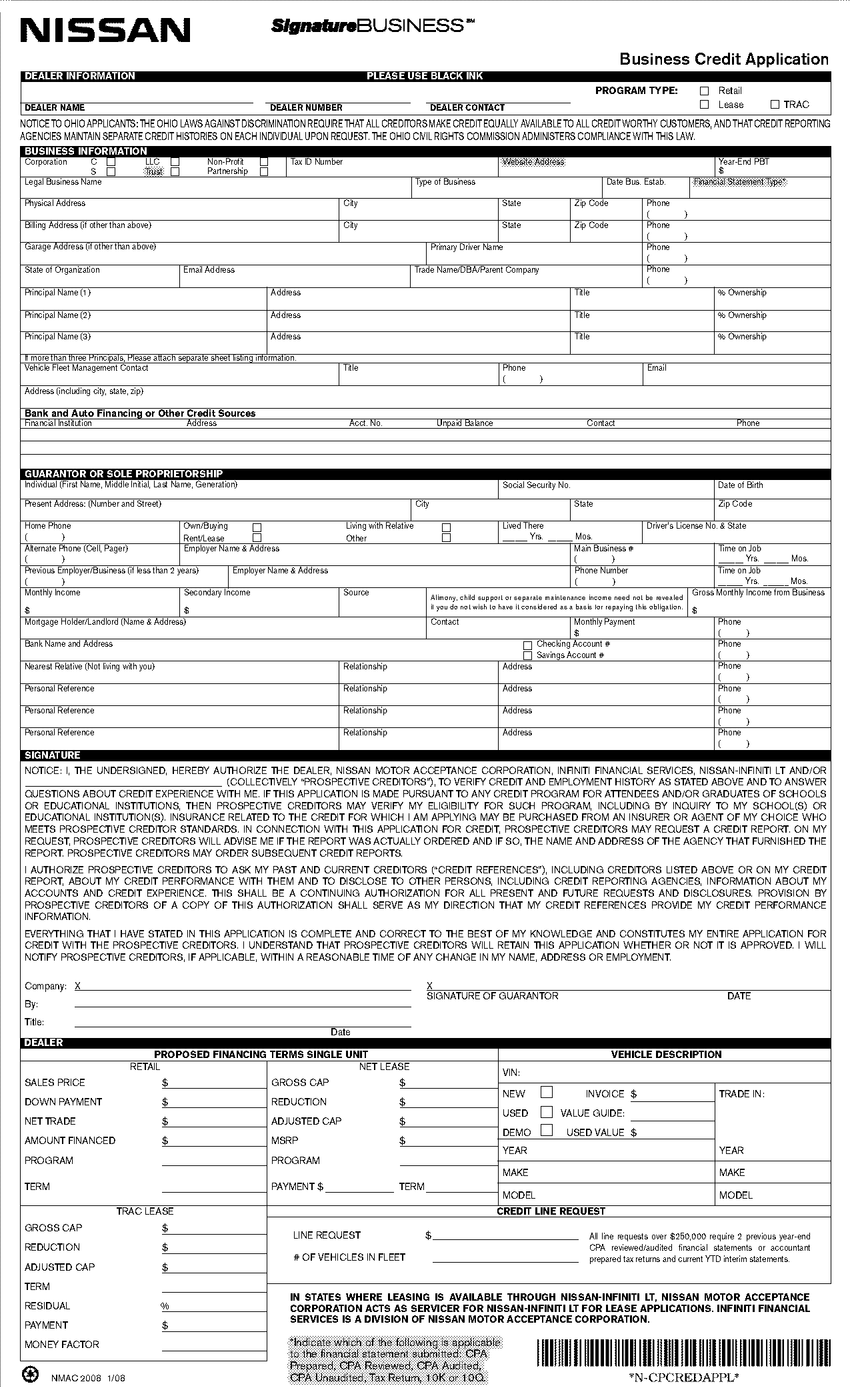 trade name on loan application