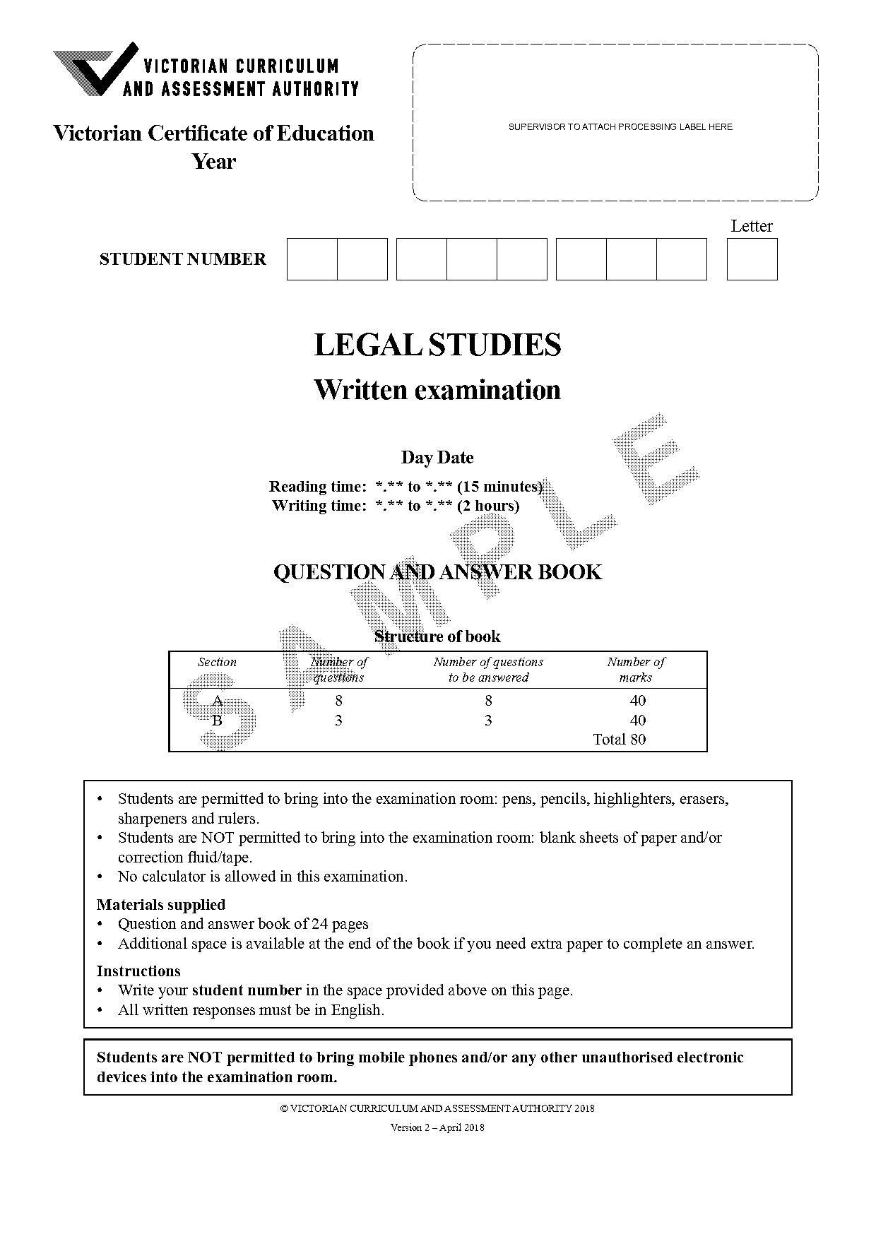 sample legal studies exam