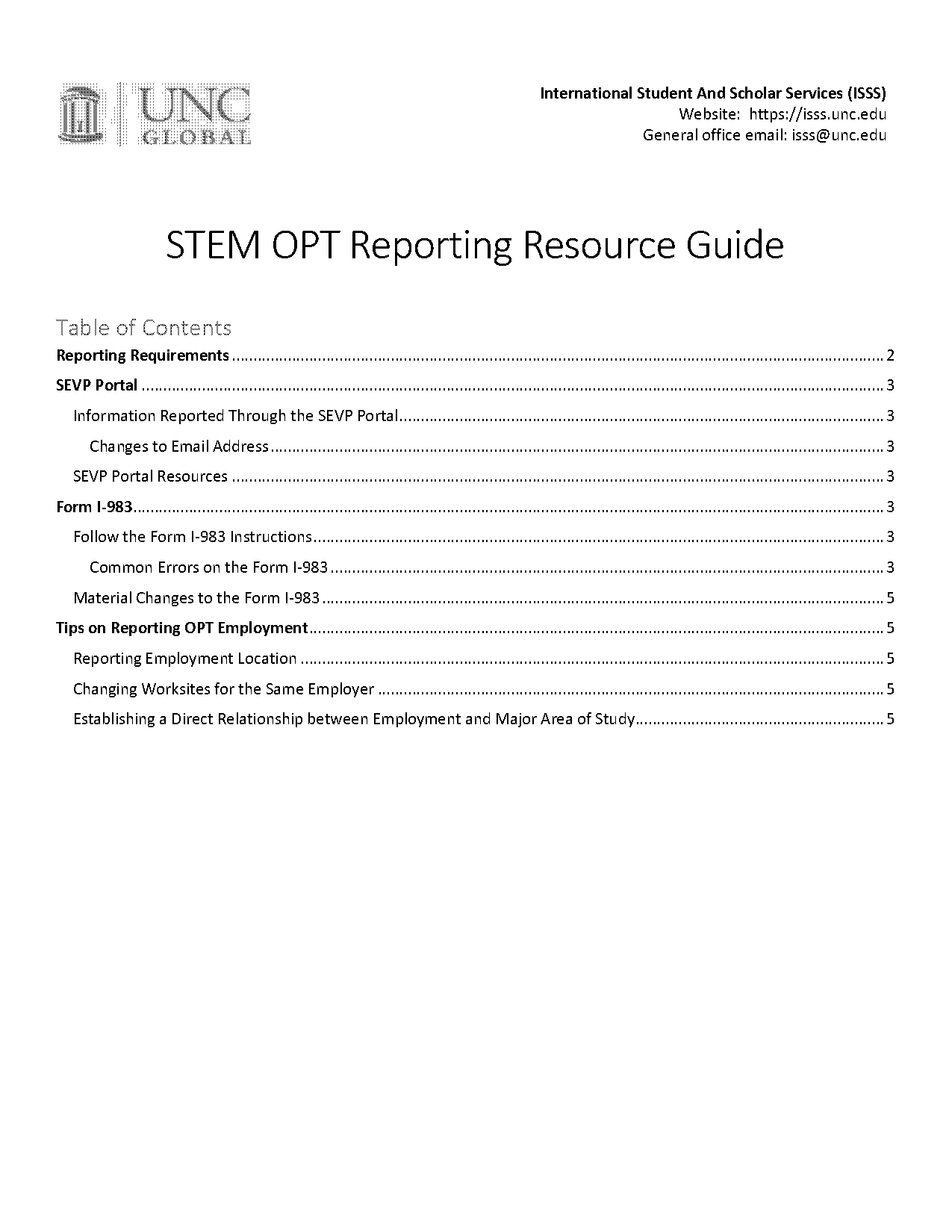 do jobs report end and start dates on opt