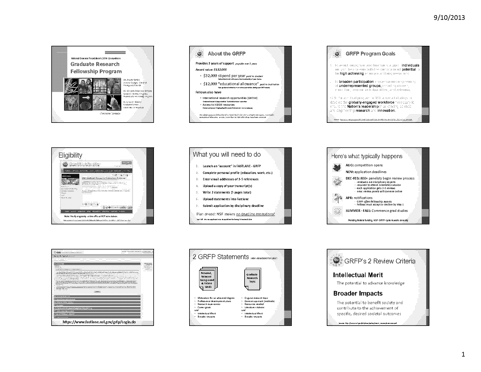 problem statement in nsf grant