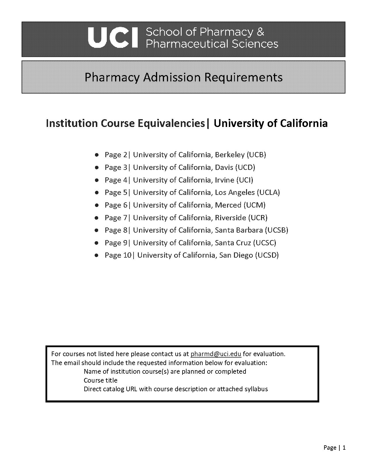 pharmacy school requirements uc davis