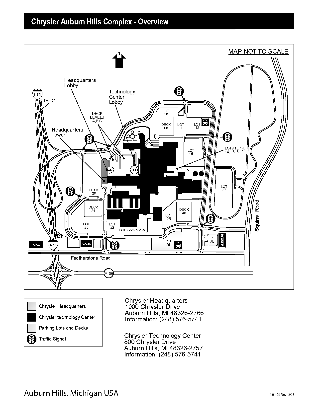 chrysler tech center directions