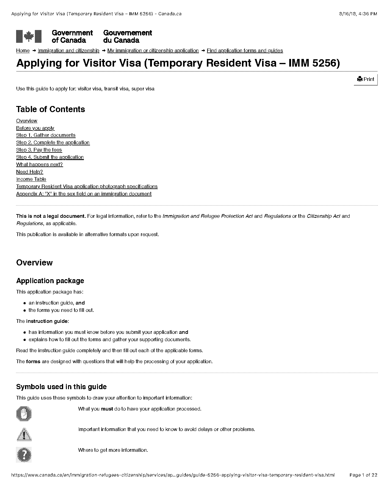 canada filling temporary resident visa online document checklist