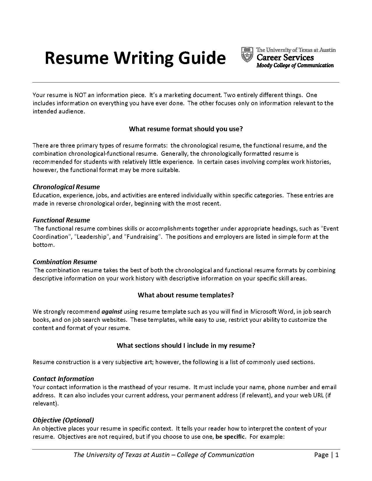 resume example for little work experience