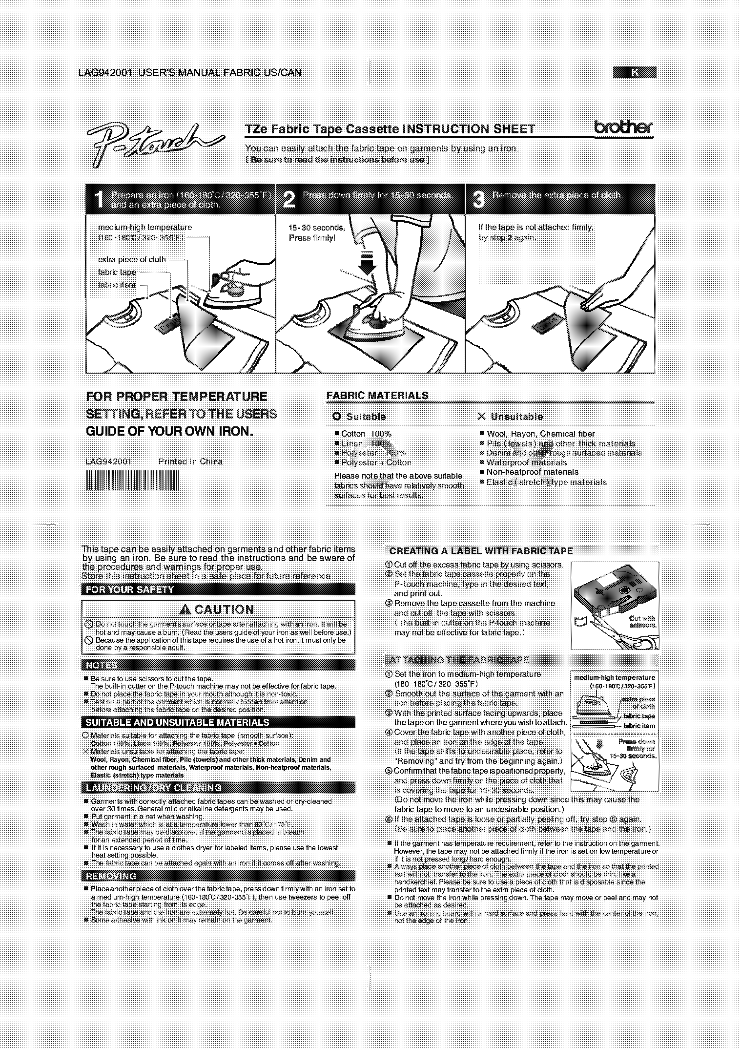 brother tze label tape directions before use