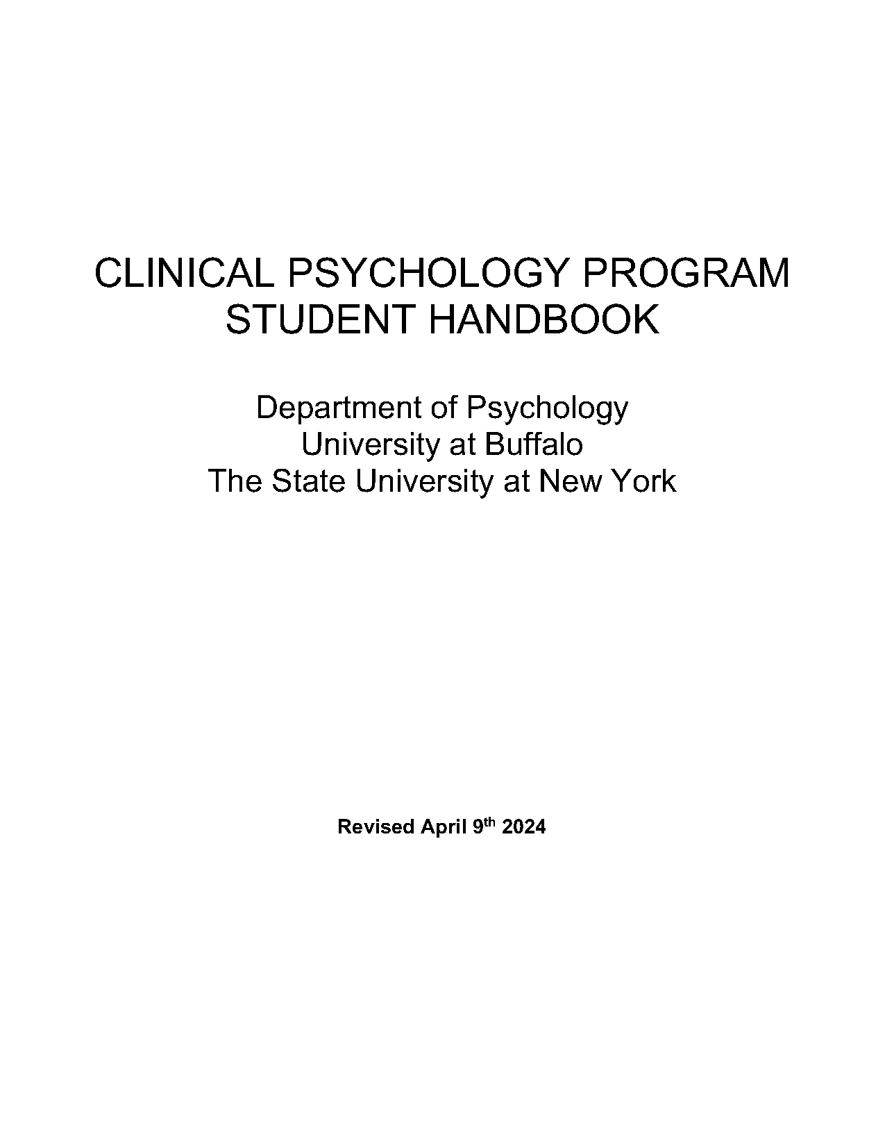 unc clinical psychology handbook