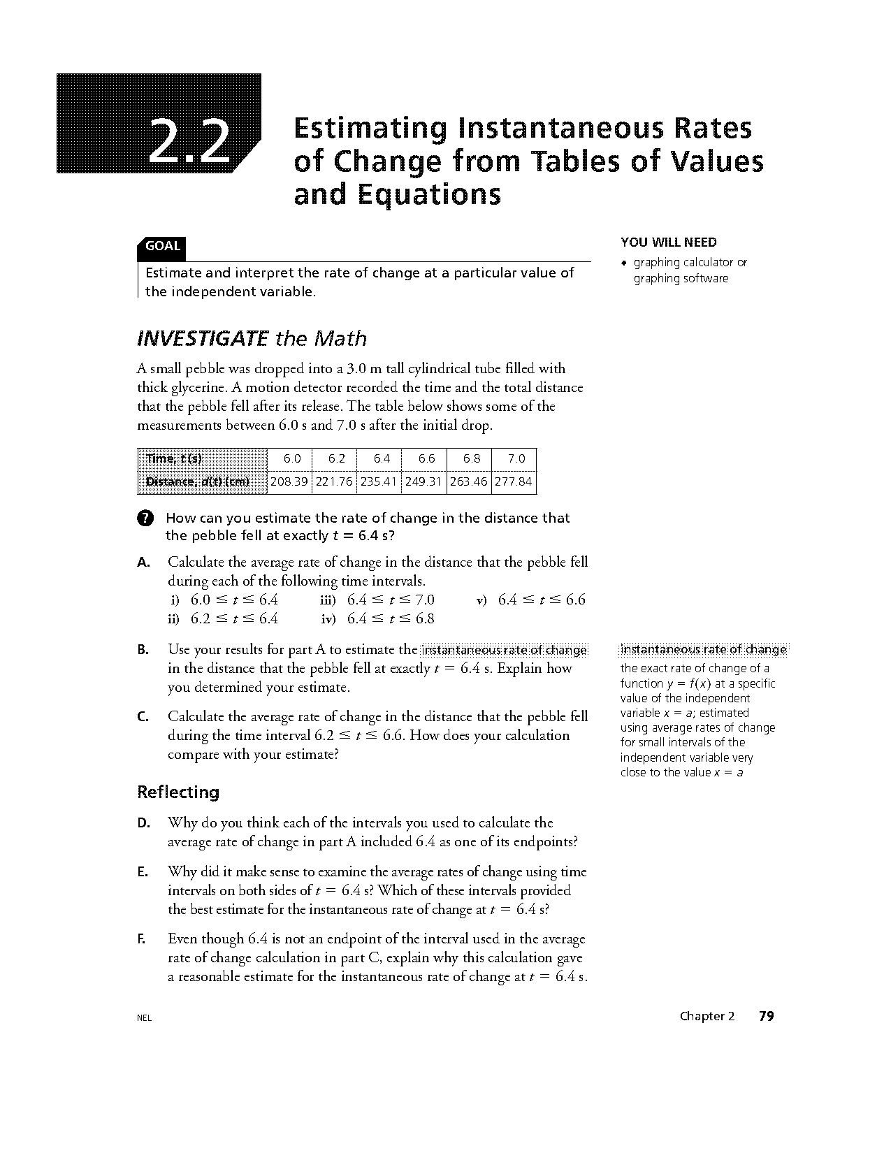 how to find rate of change with a table