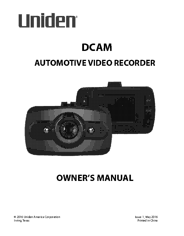 uniden dash camera manual