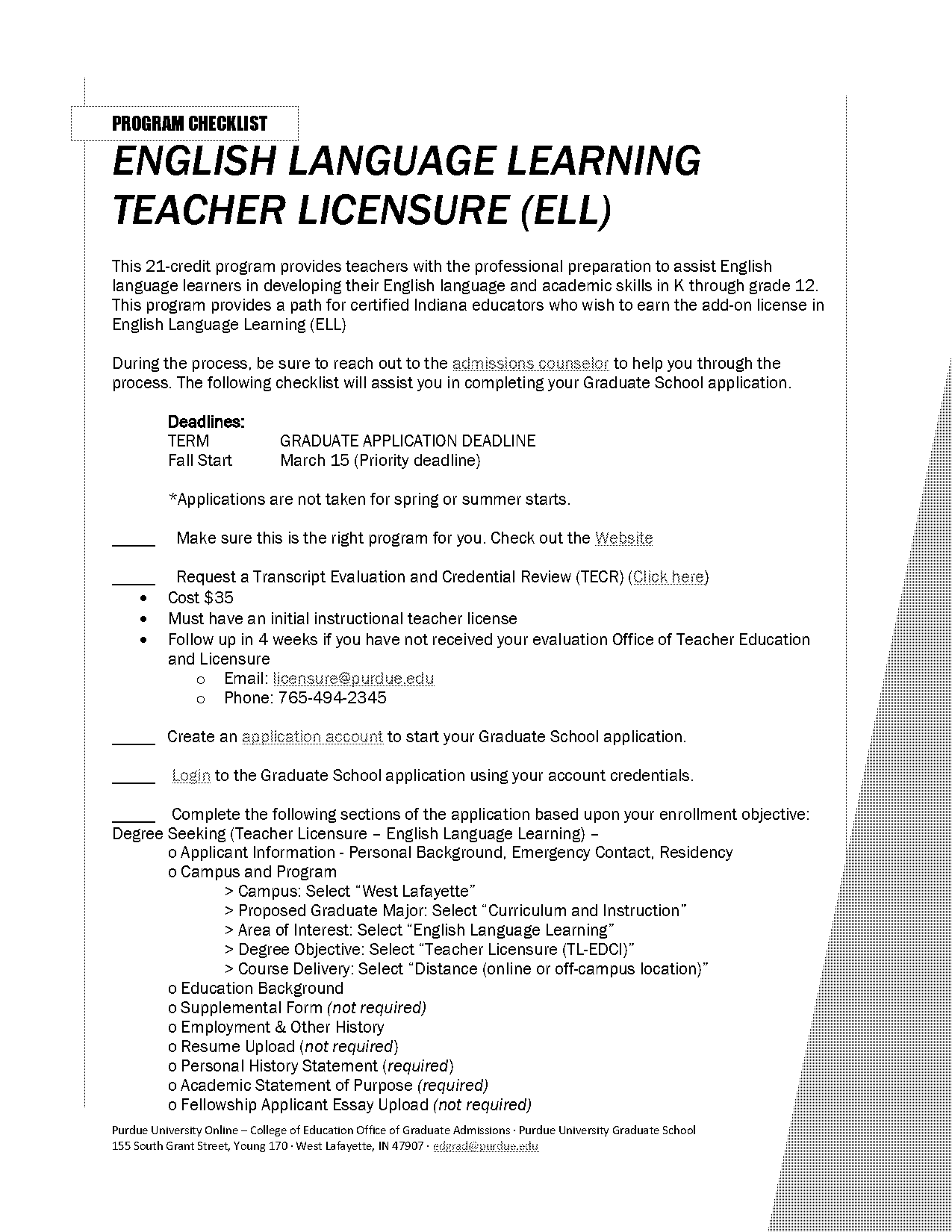 checklist of english language skills