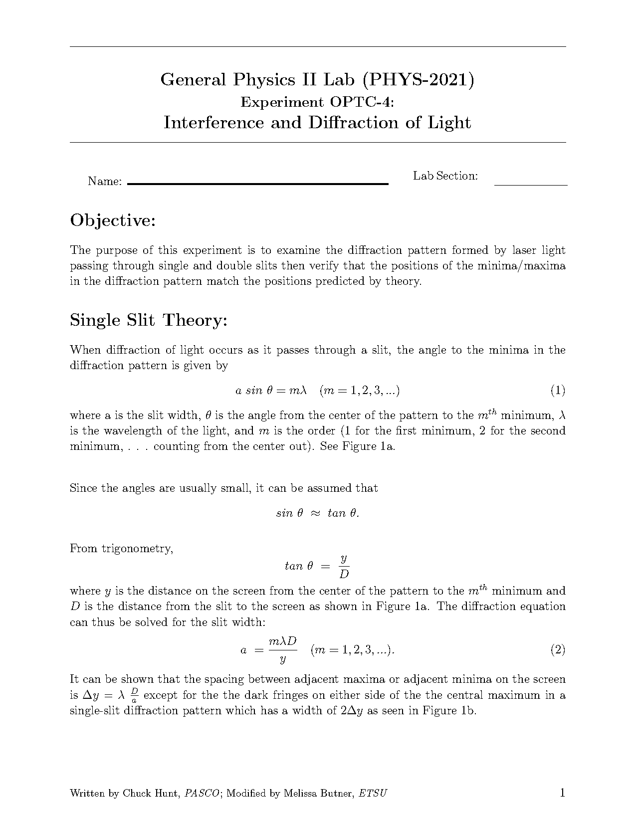 diffraction first order minimum