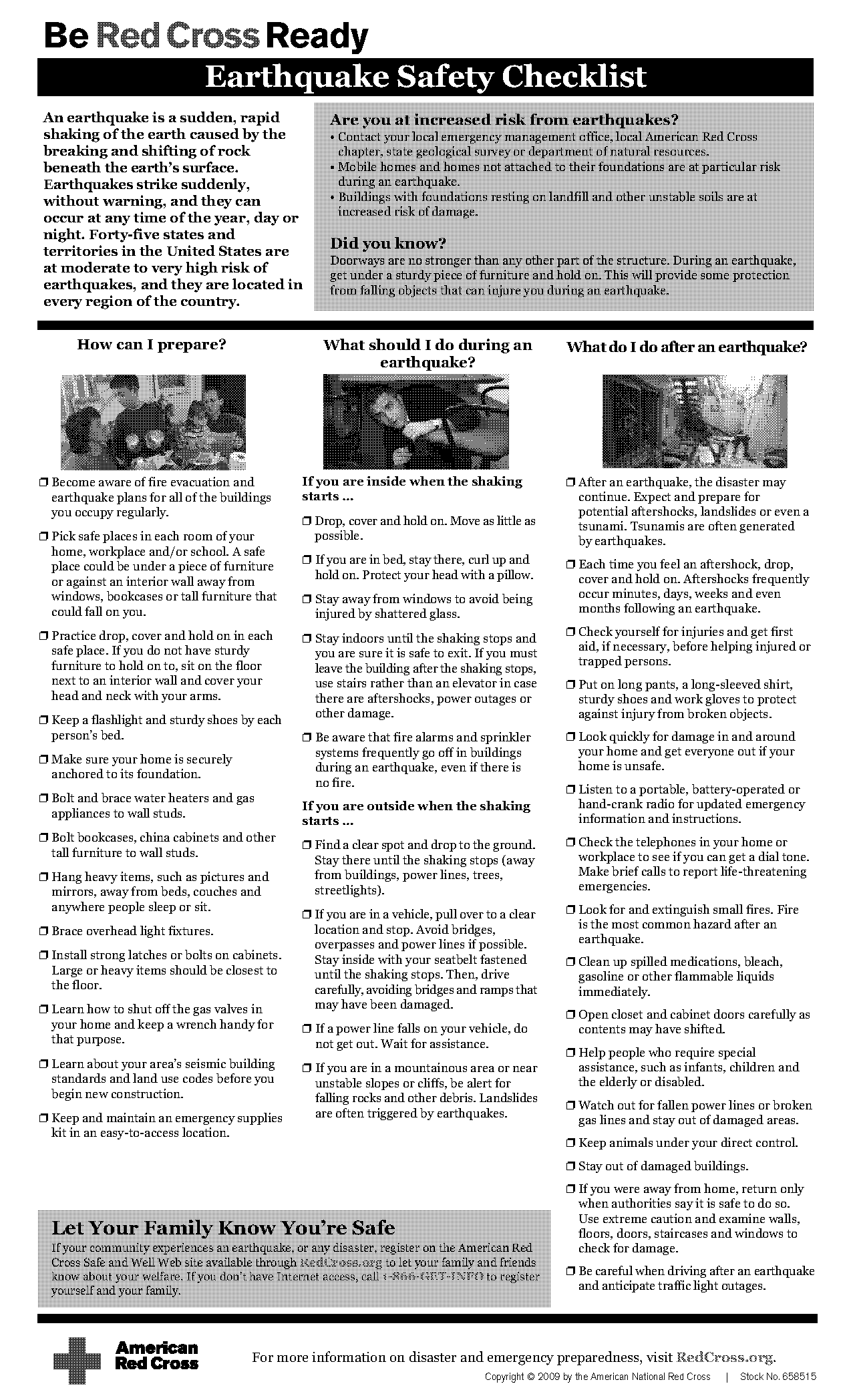 earthquake kit checklist red cross