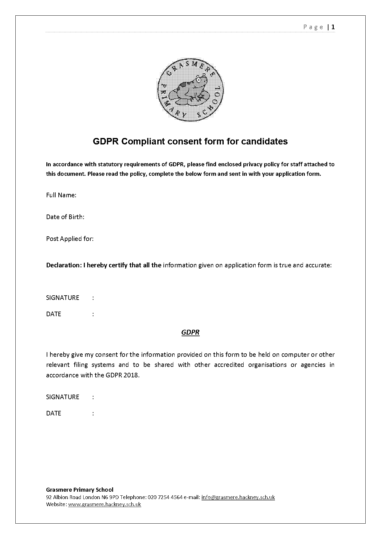 gdpr consent form pdf