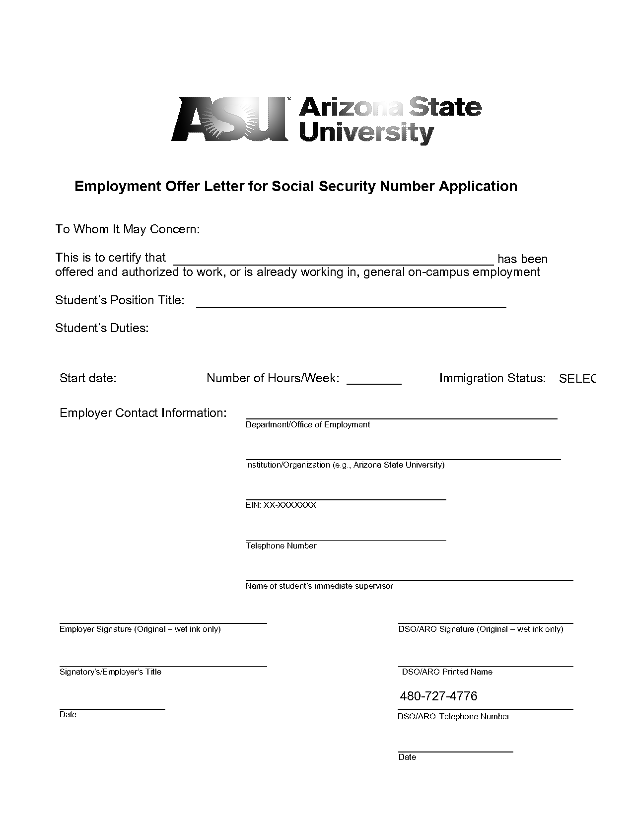 employer offer letter format