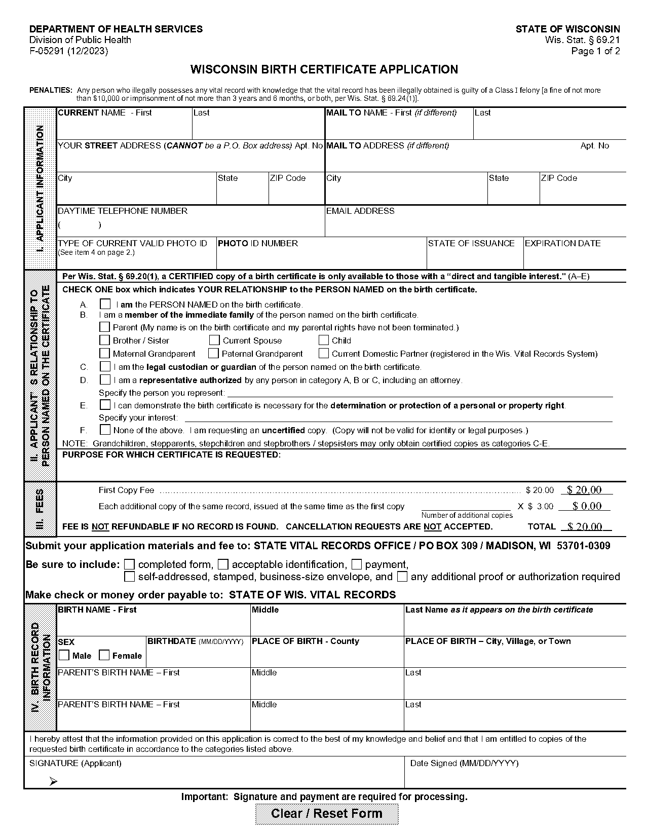 city of waukesha birth certificate request form