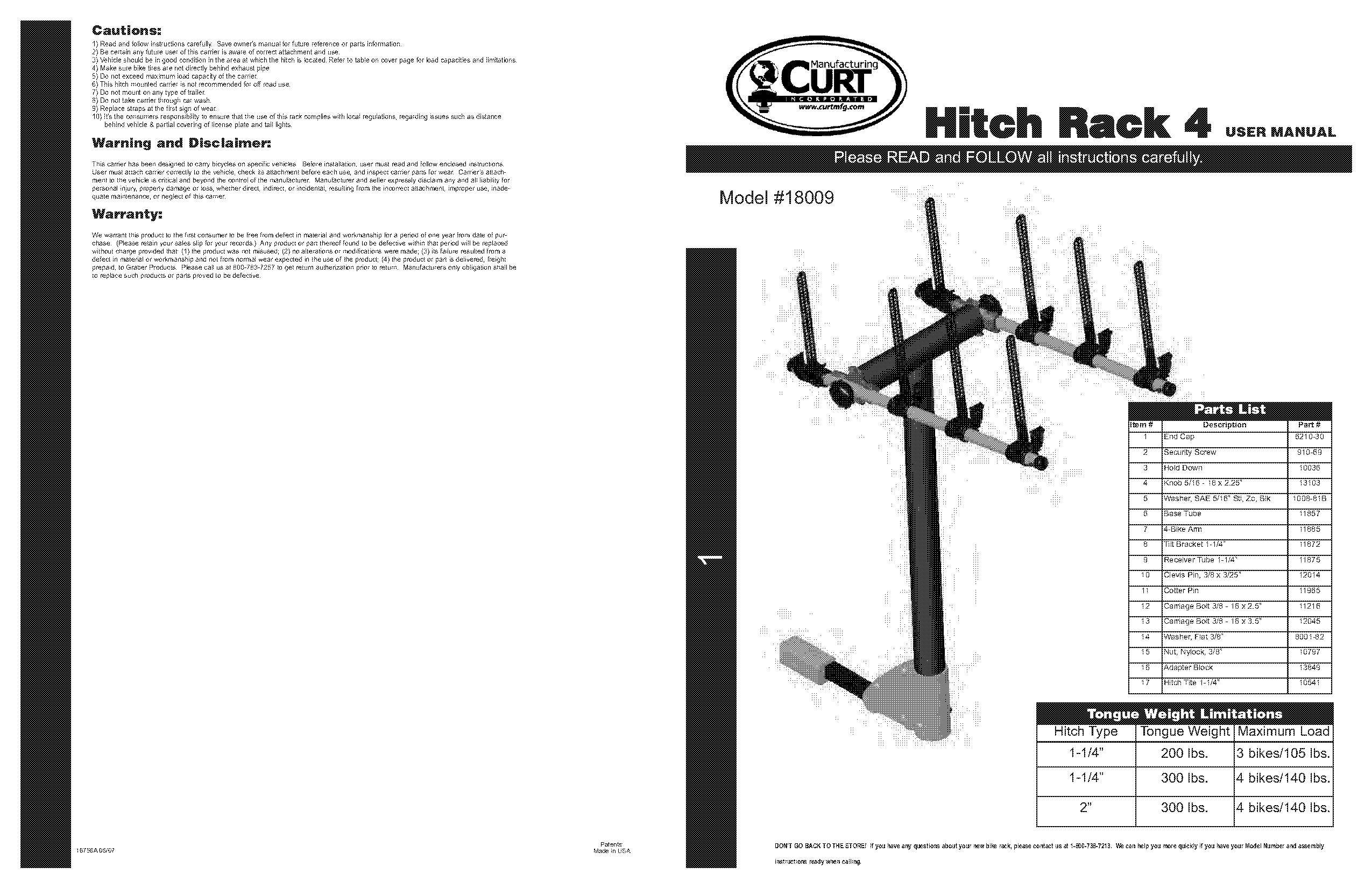 the graber bike rack instructions