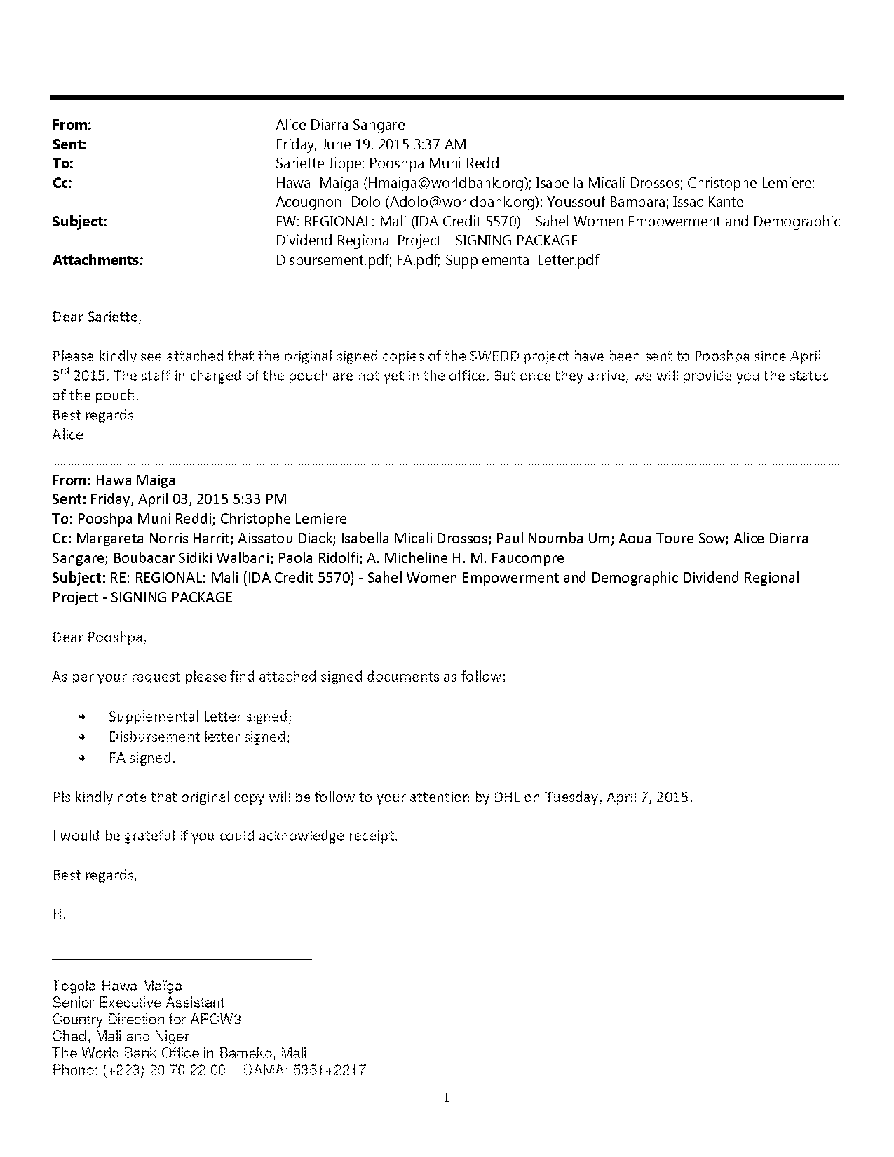 please find the signed document attached to this email