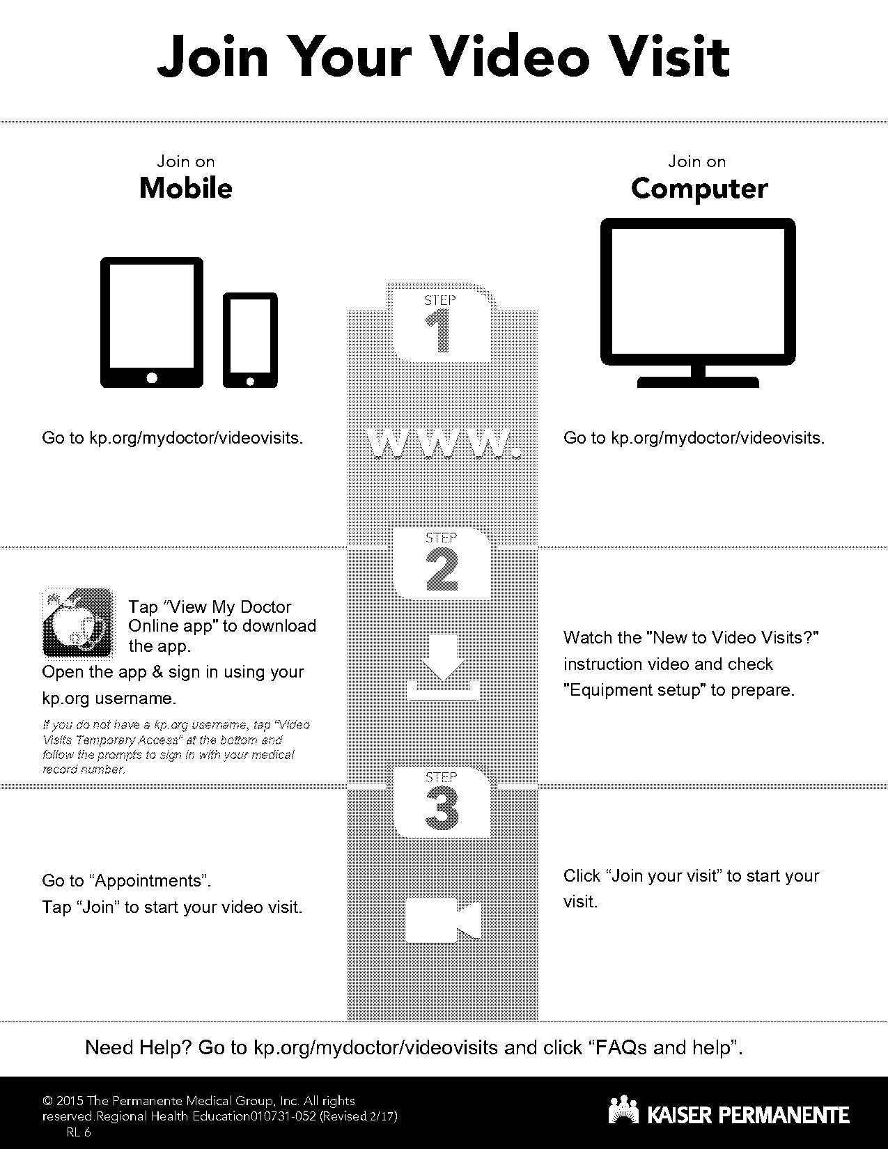 kp video visit instructions