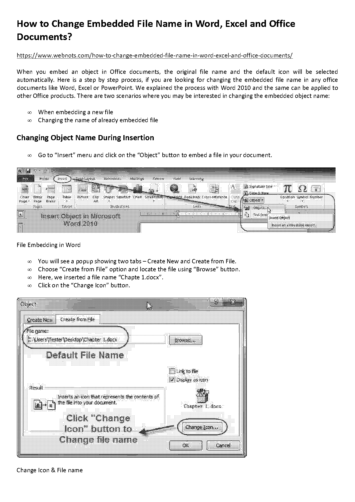 excel how to embed document