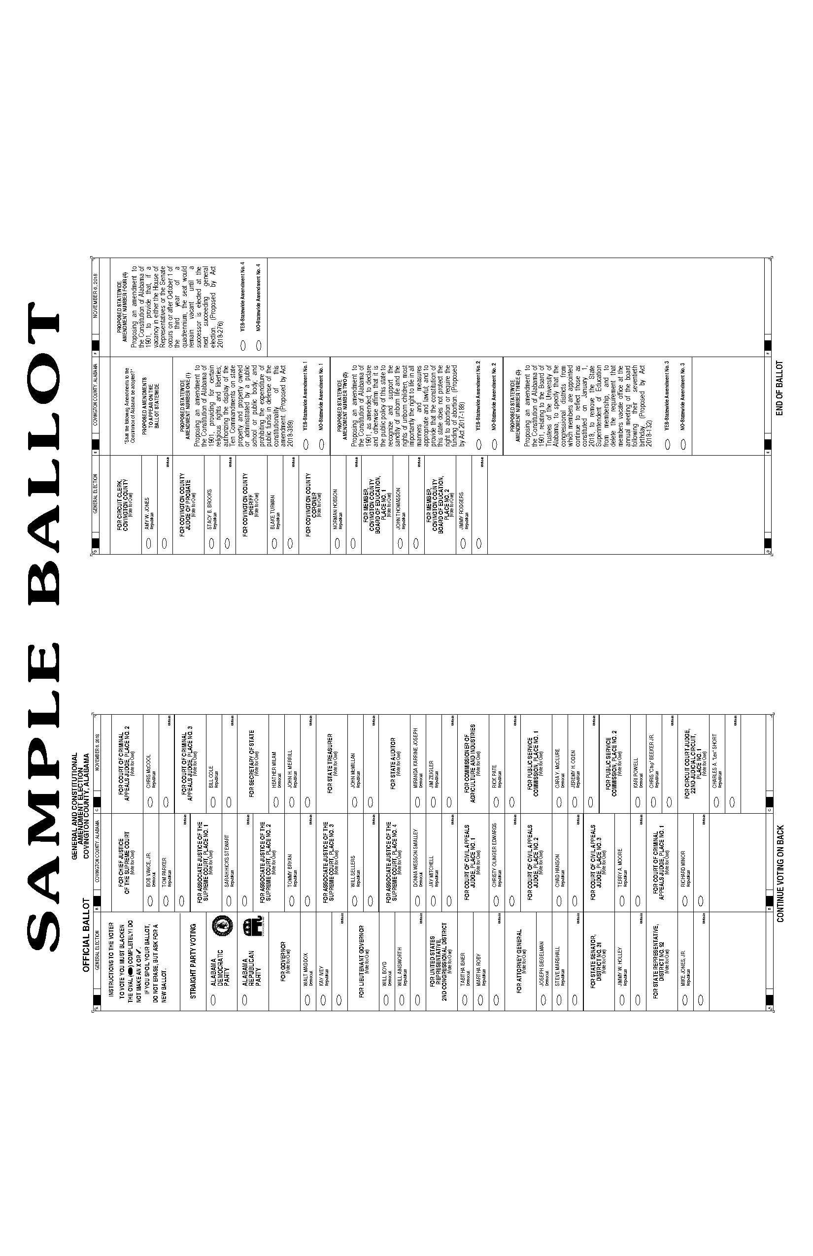 sample ballto covington county alabama