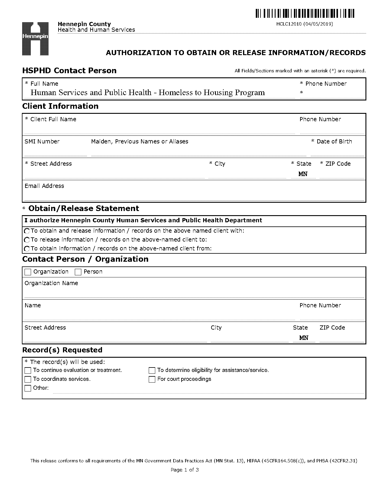 hennepin county economic assistance shelter verification form