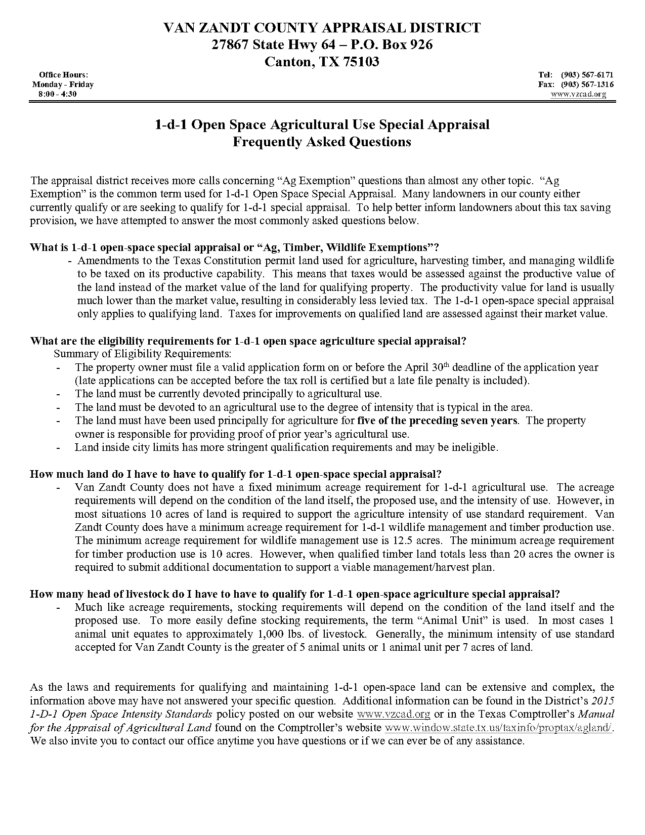 how many acres required for ag exemption in texas