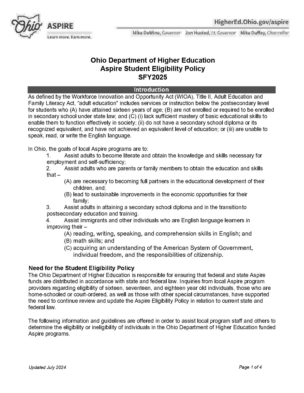 ohio department of education highschool diploma requirements