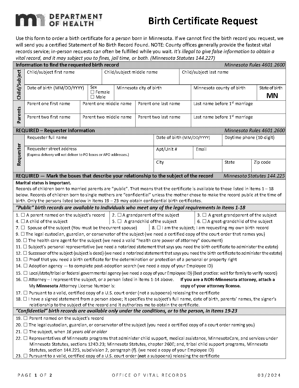 birth day certificate form