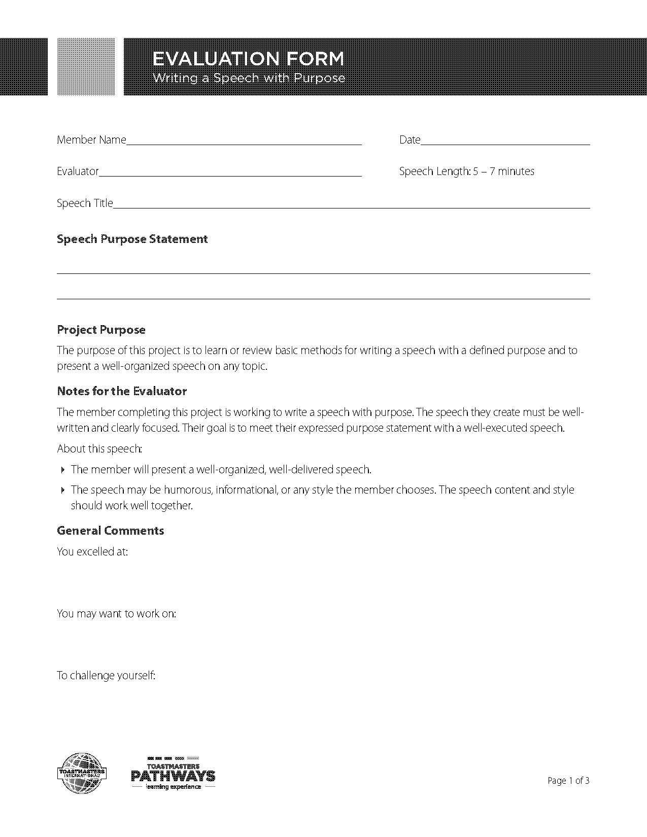 speaking evaluation form pdf