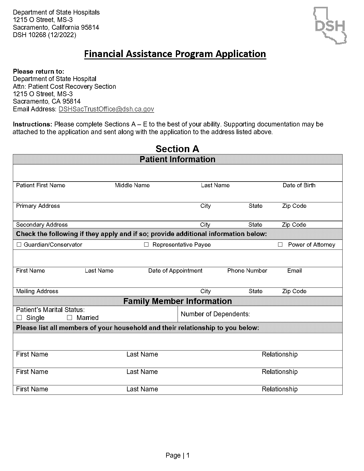 california rental application bank account number