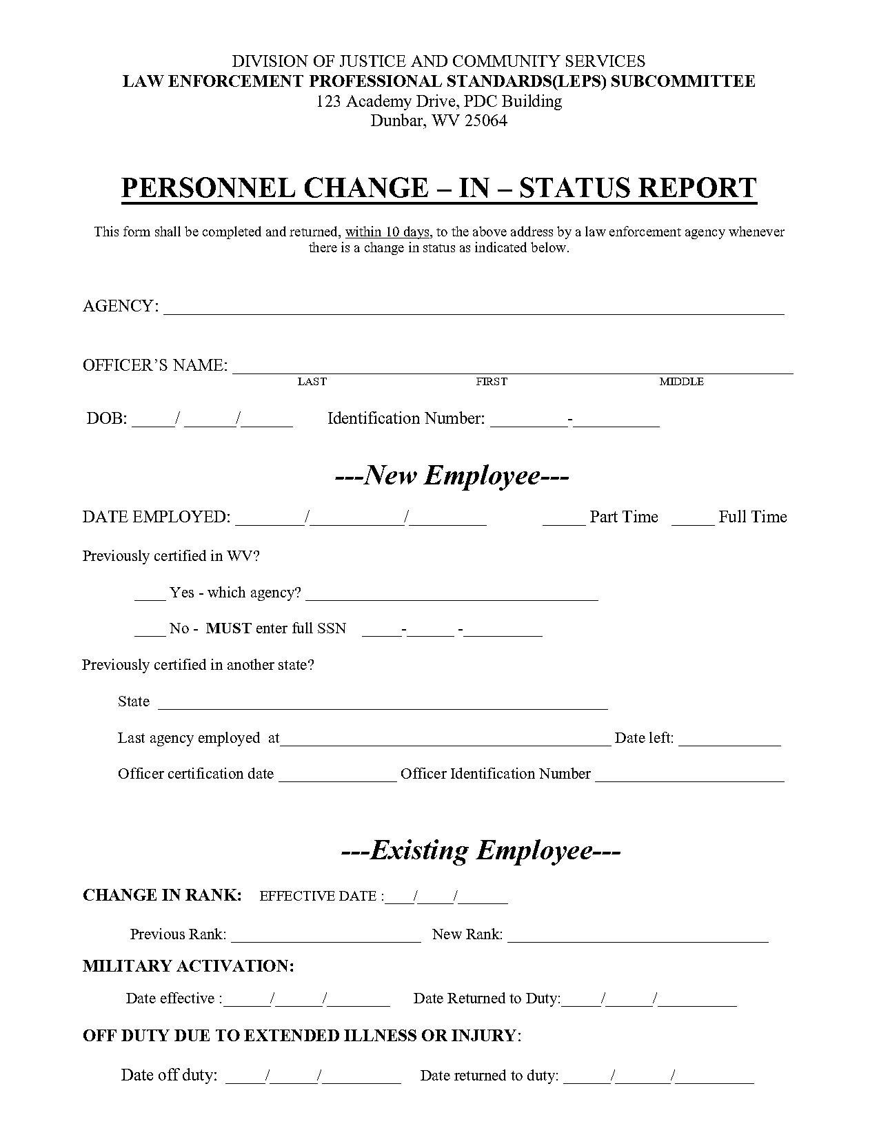 dunbar change order form