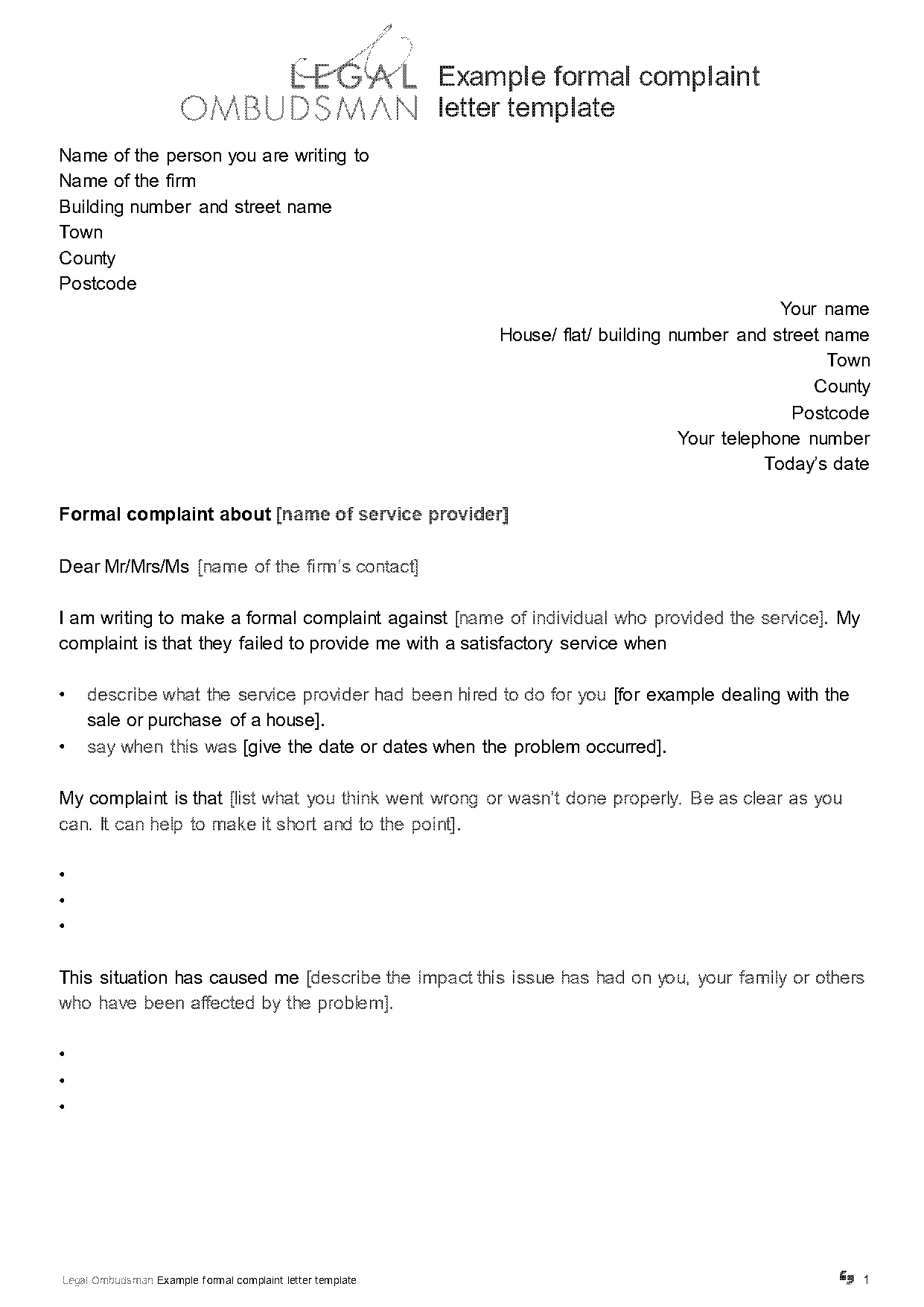 complaint letter to university management