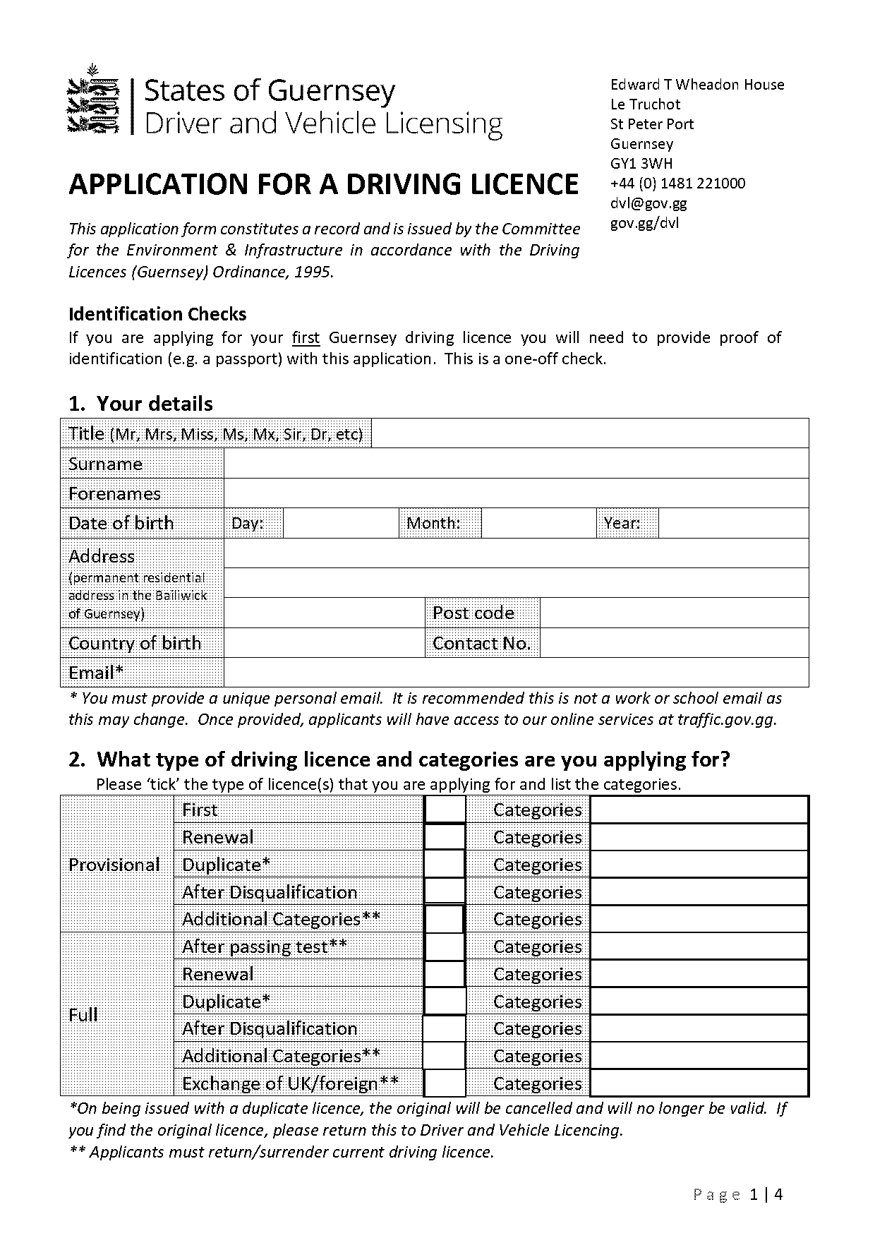 dvla application form for new driving licence