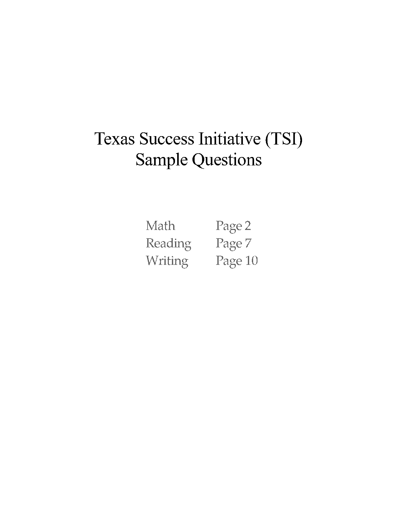 sample tsi math questions