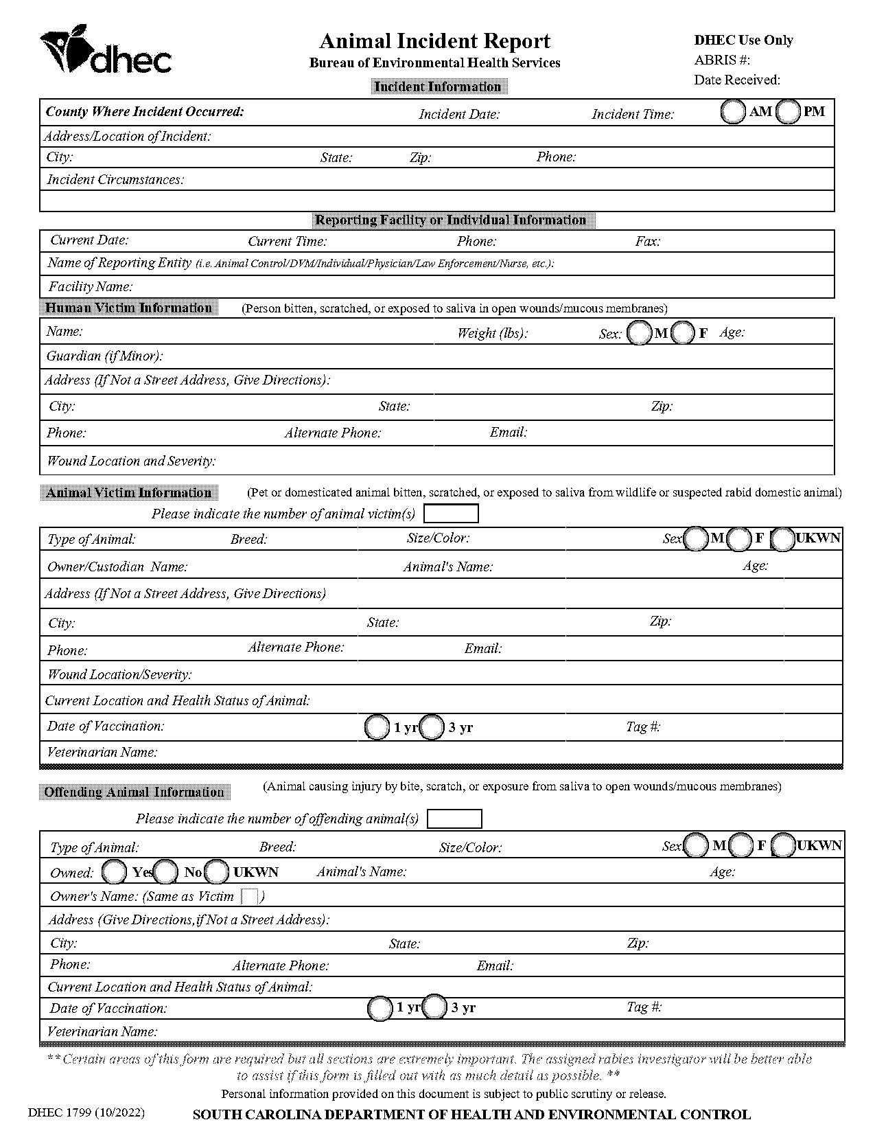 letter dog bite incident report sample