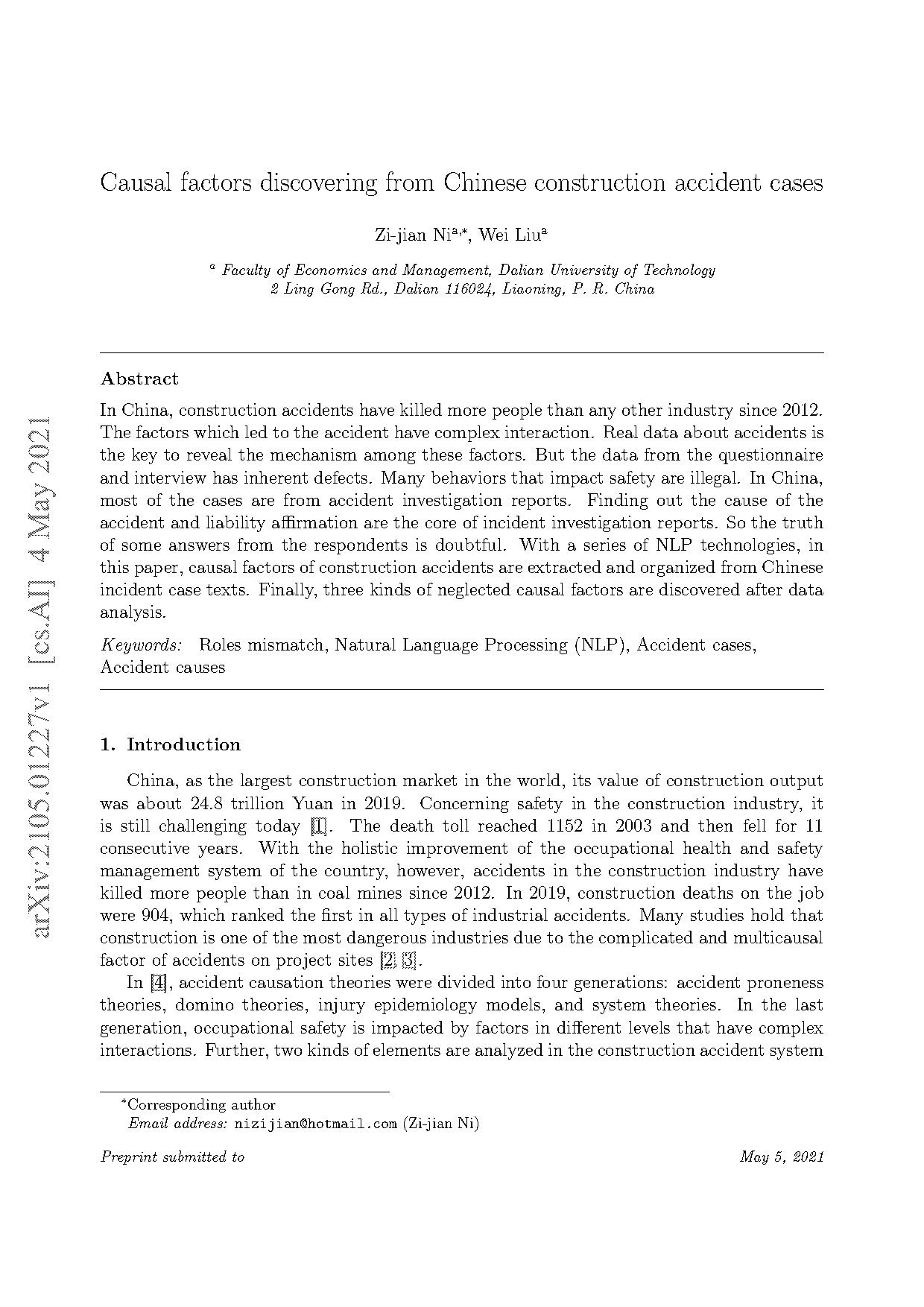 example of industrial accident using domino theory