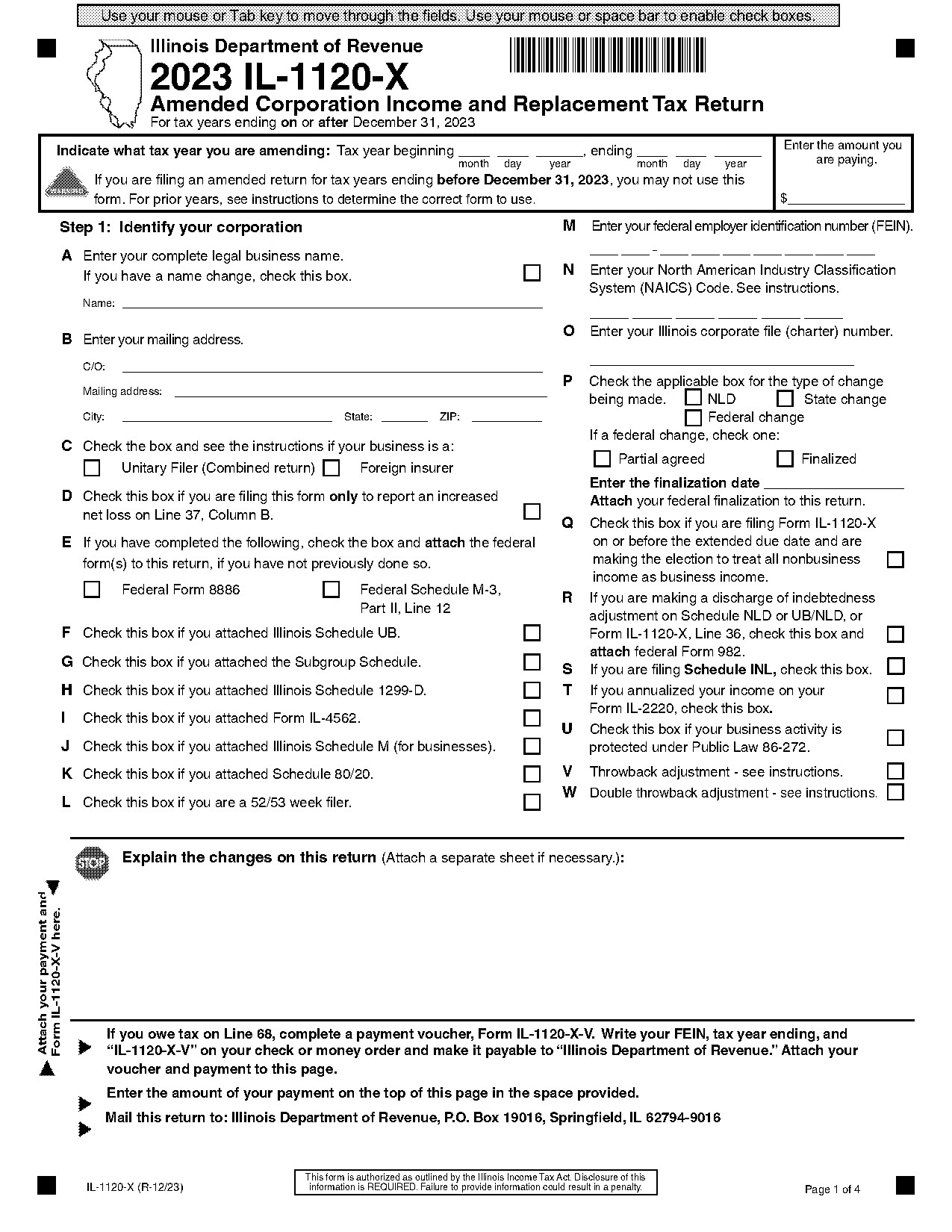 amending il state tax return