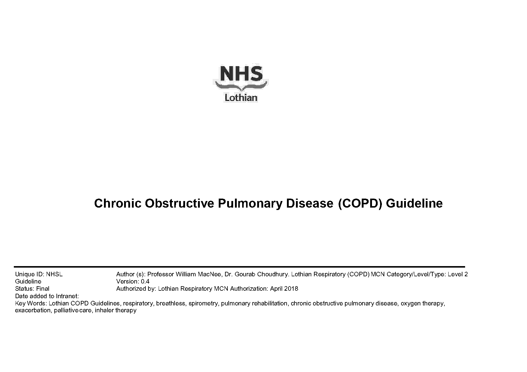 lothian joint formulary copd