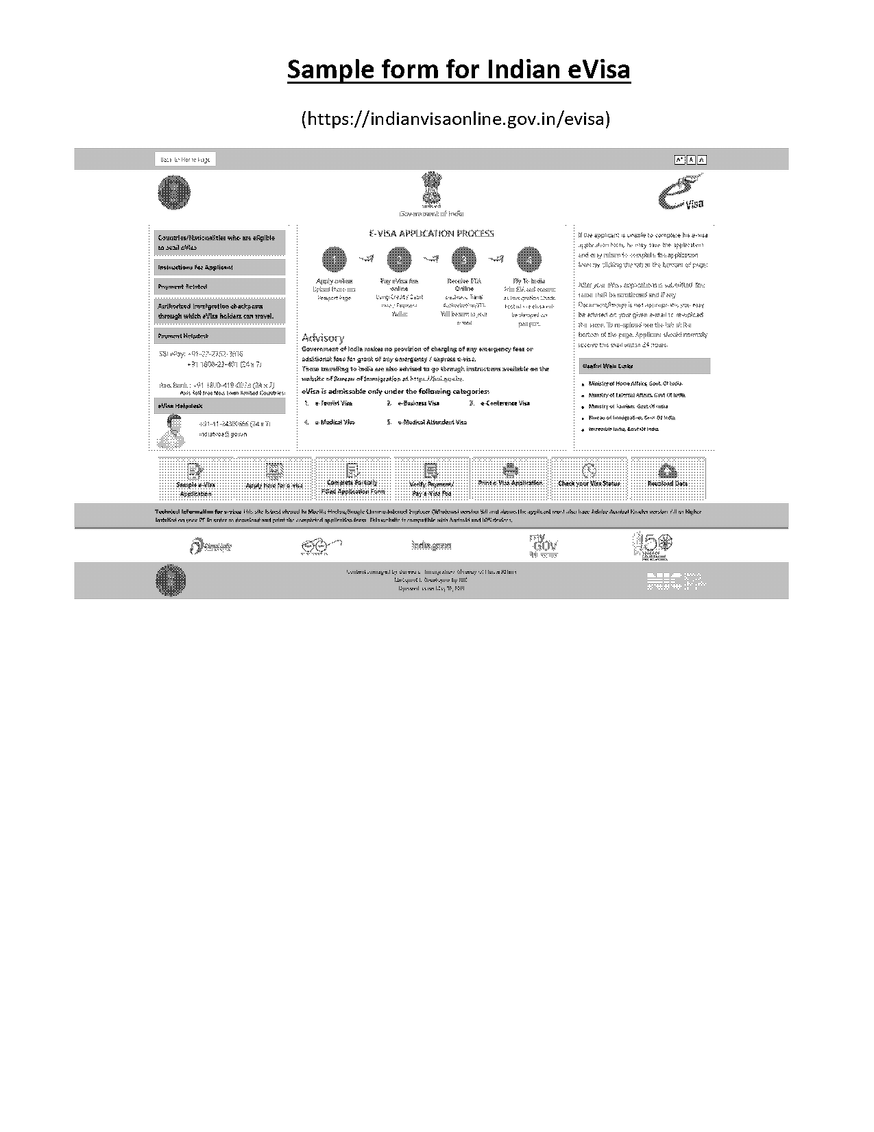 designation india visa application