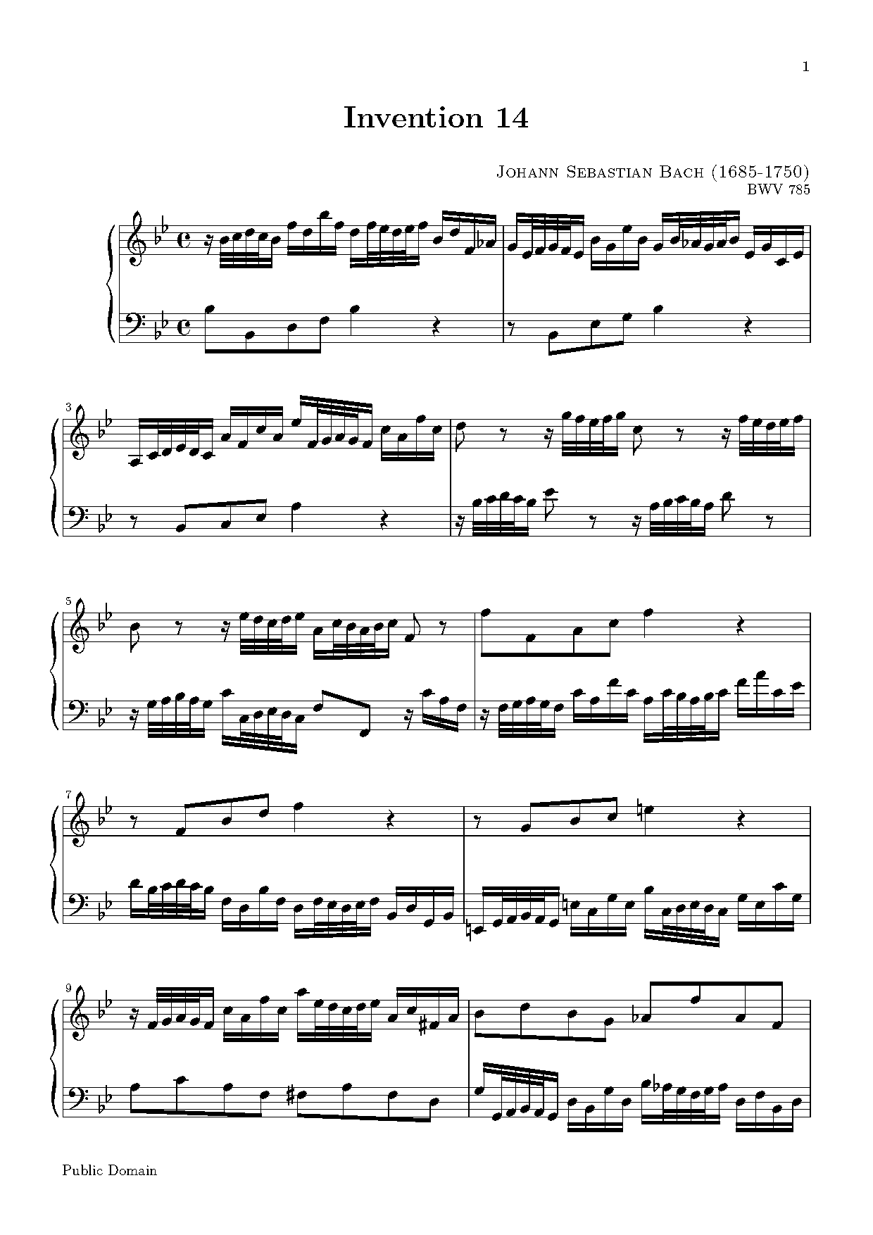 bach invention sheet music pdf