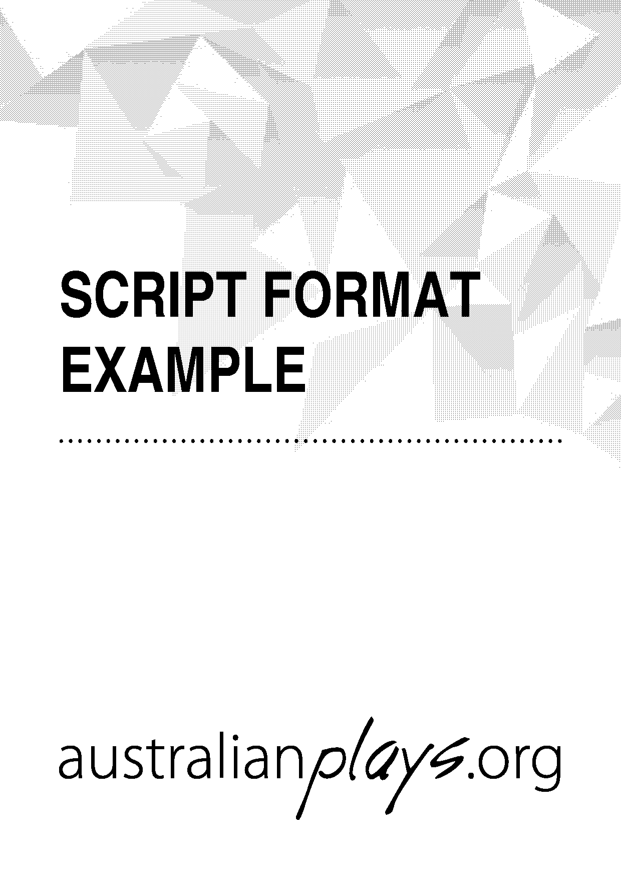 how to write drama script format