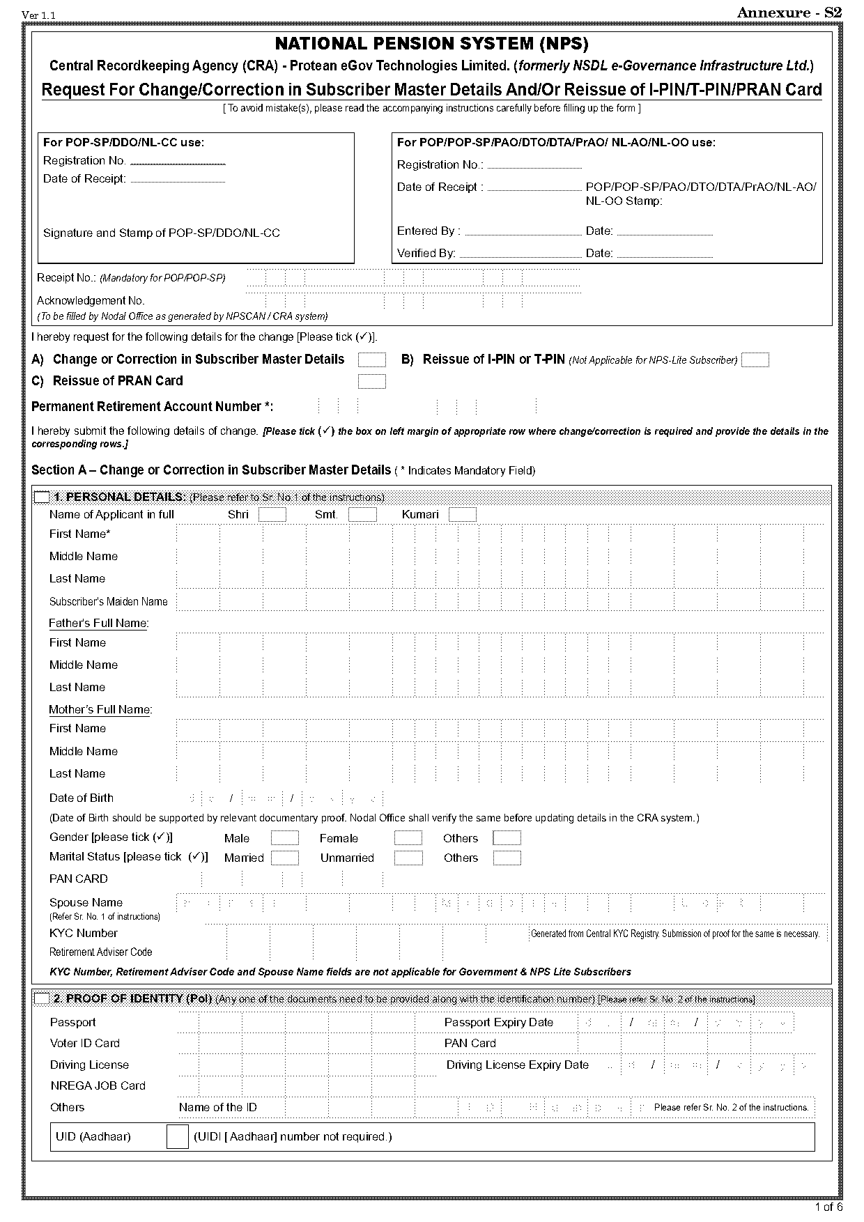 documents required for change of address in sbi bank account