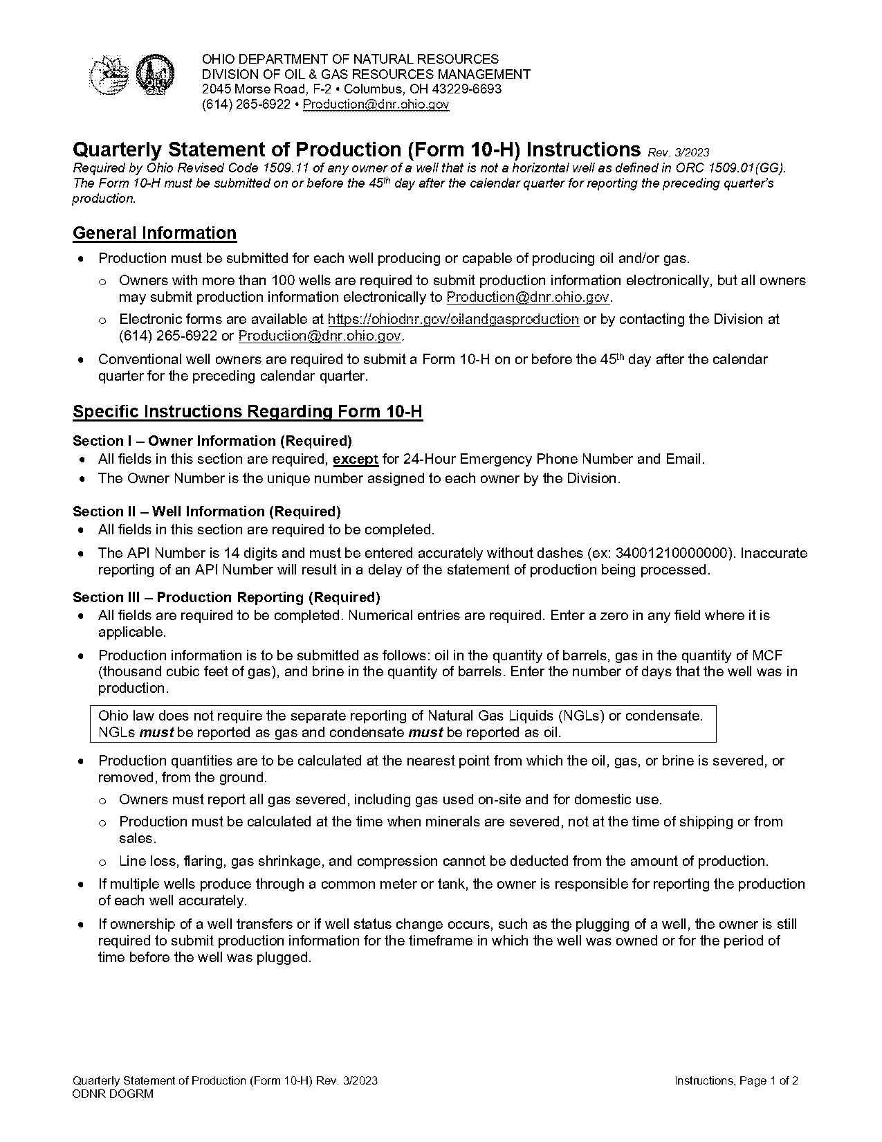 oil production report template