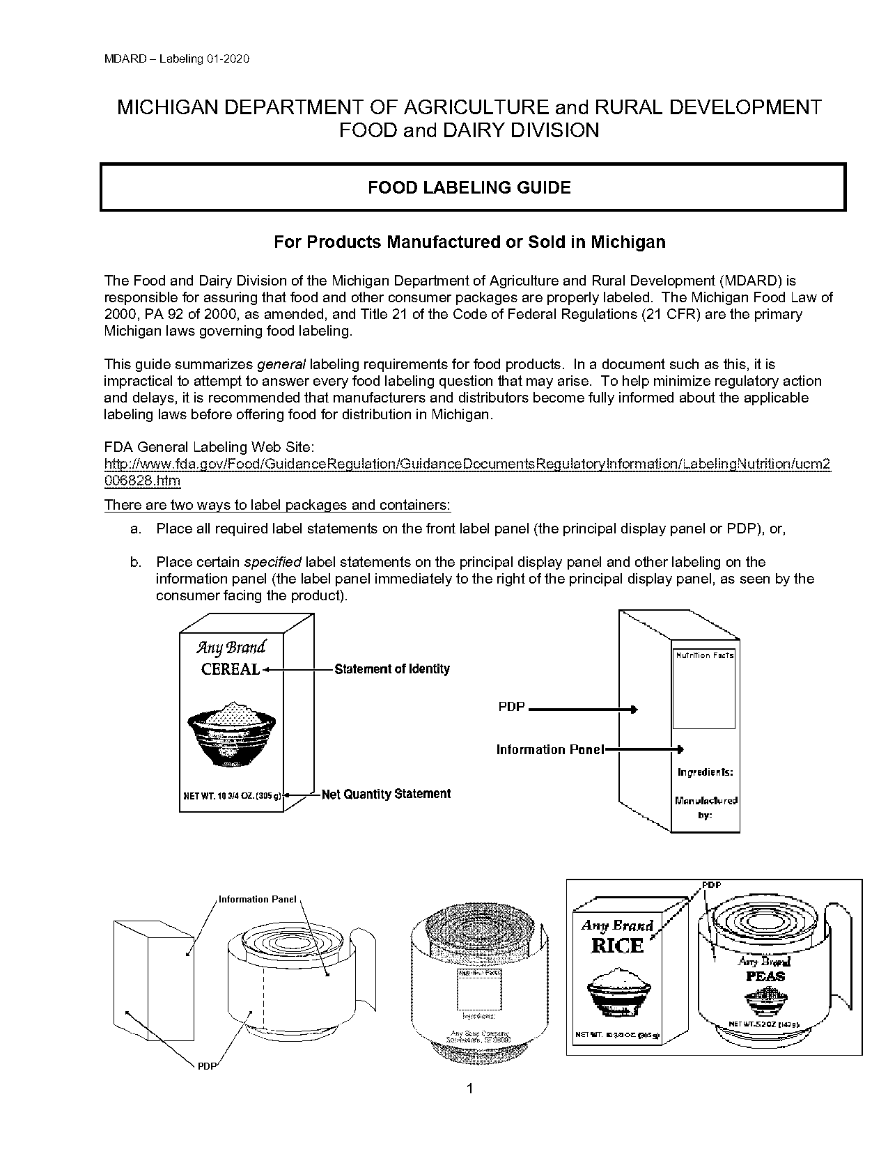 reference values for nutrition labeling of the food labeling guide