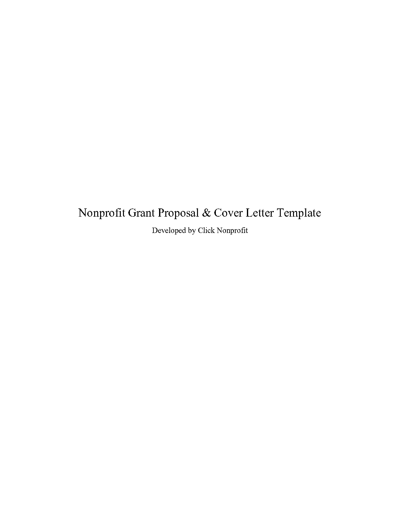 sample of non profit grant proposal