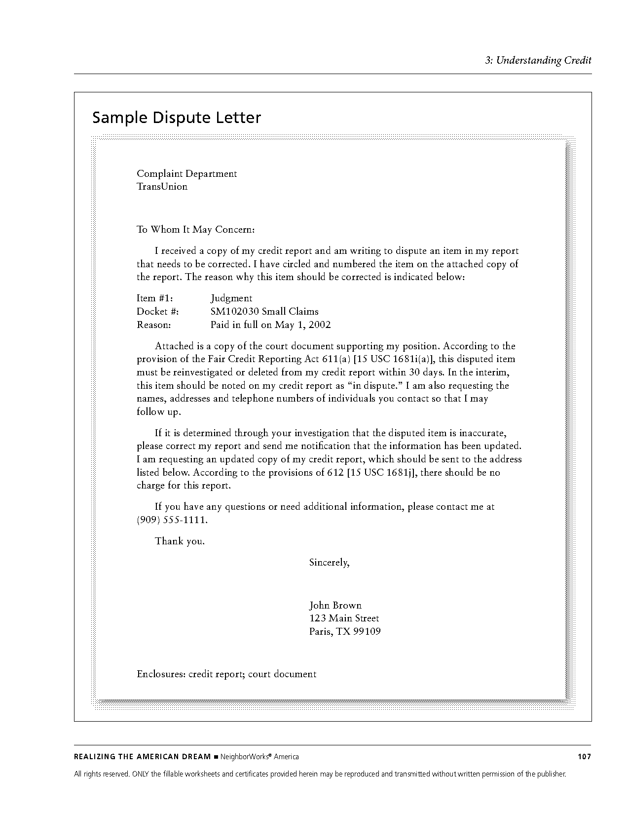 fair credit reporting act dispute letter template